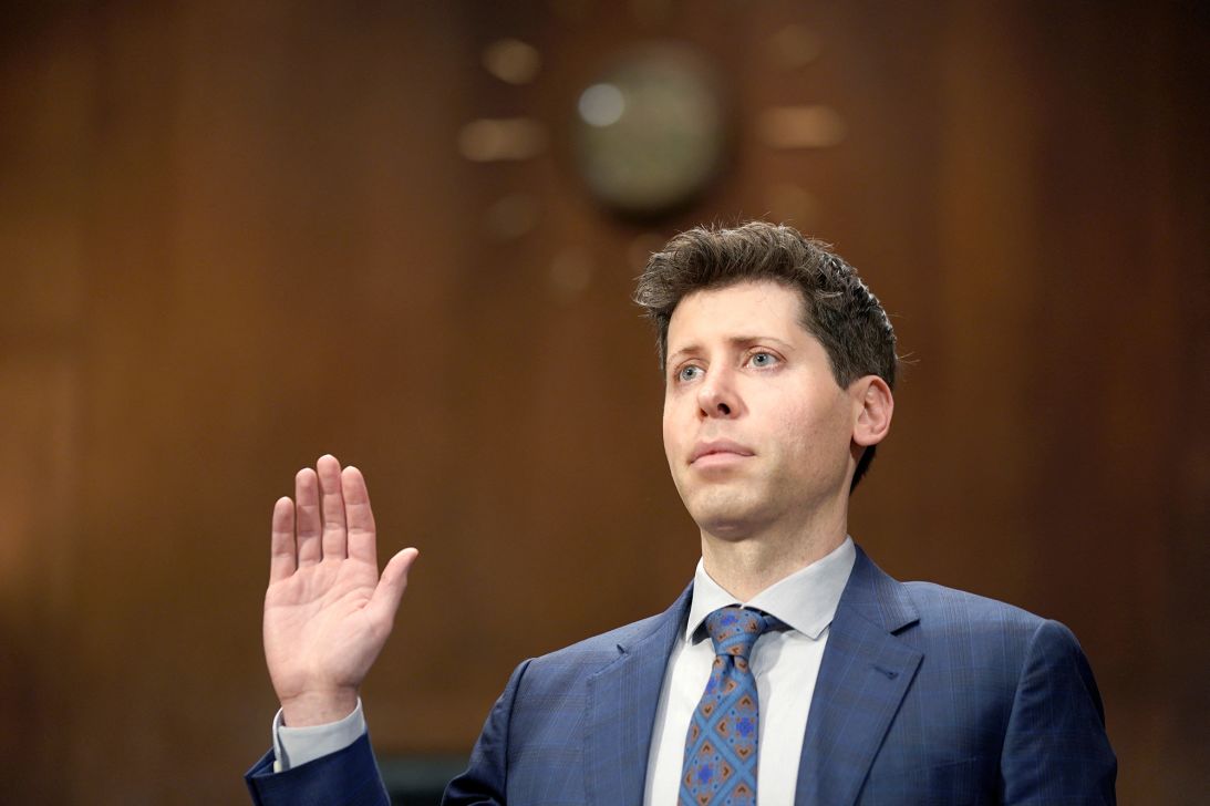 OpenAI CEO Sam Altman at a Senate hearing on AI oversight in Washington.