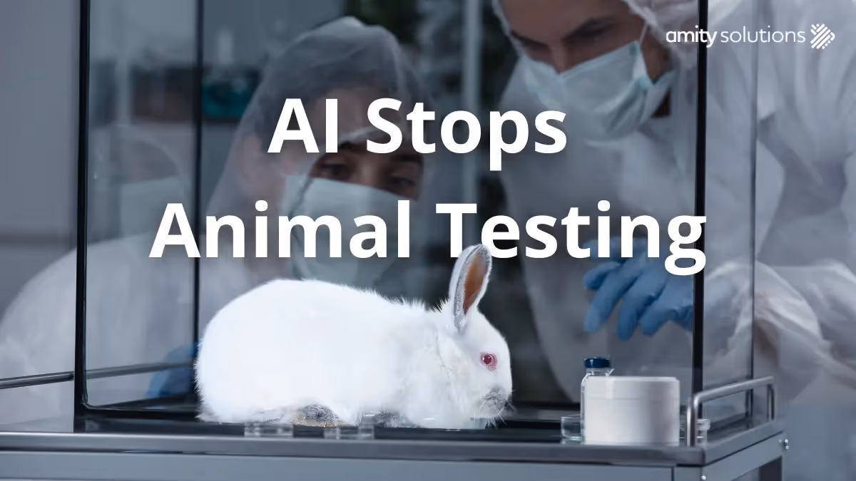 A blog cover on the topic 'AI to the Rescue: Ending Animal Testing for Good'