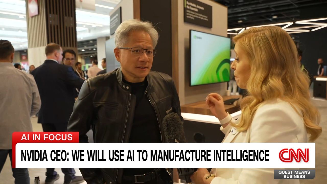 Nvidia CEO Jensen Huang talks export controls with CNN's Anna Stewart.